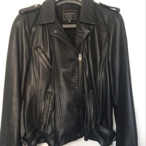 Lucky brand moto black leather jacket